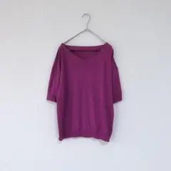 NNB／オーガニックコットンサマーベーシックニット／パープル系／Ｍ