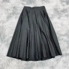 《UNIQLO》ユニクロ (L) フレアスカート　ドット柄　ゴムウエスト　ロング