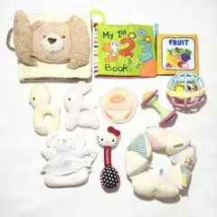 ベビー おもちゃセット ラトル ガラガラ パリパリ 布絵本 歯固め おまけ付き