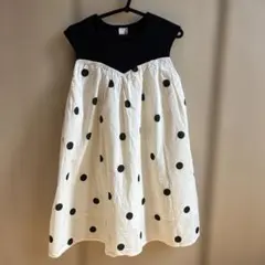 プティマイン　ノースリーブドット柄ワンピース 120cm