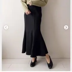 GU　カットソーマーメイドロングスカート　ブラック　S