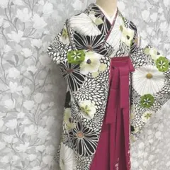 卒業式 二尺袖着物 袴 セット 薔薇柄 青紫 大学生短大生小学生 - メルカリ