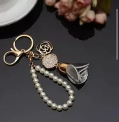 匿名発送★薔薇キーリング＋カメリア★ヘアゴム★エレガント★可愛い★送料無料