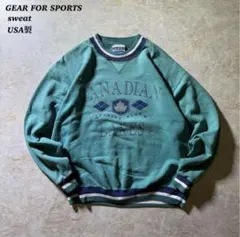 GEAR FOR SPORTSカレッジスウェット短丈トリムUSA製グリーン美品M