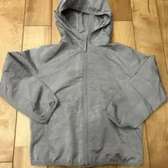 キッズ フード付き ジップアップ アウター グレー