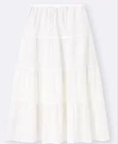 【未使用品】GU ティアードマキシスカート　3XL オフホワイトのサムネイル