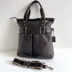コーチ オールレザー　トートバッグ 2way レザー ショルダー　ブラウン