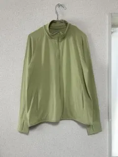 ユニクロ エアリズム UVカット フルジップパーカー グリーン XL