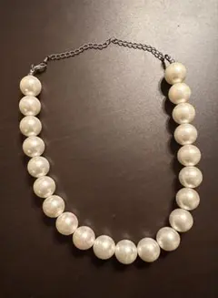 ホワイトパール ビーズネックレス　古着