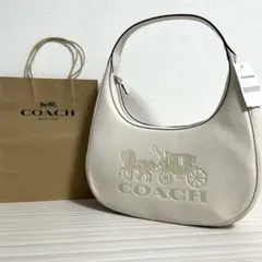 早い者勝ち！訳あり新品 COACH ハンドバッグ ホース＆キャリッジ柄