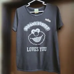 セサミストリート エルモ 半袖Tシャツ ブラックのサムネイル