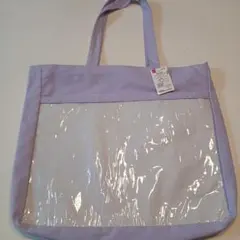 ダイソー　推し活バッグ　マチ付トートバッグ　紫