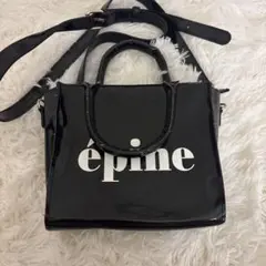 épine エピヌ ロゴ エナメル ショルダーバッグ 黒のサムネイル