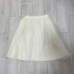 PAGEBOY チュール フレアスカート ホワイト美品のサムネイル