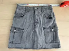 ラブトキ　デニム　スカート ブラック　カーゴスカート L 160