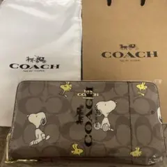 COACH×PEANUTS シグネチャーウォレット スヌーピーウッドストック財布