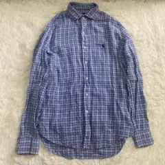 【美品】POLO RALPH LAUREN チェック　リネン　シャツ