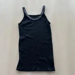 JEANASISビーズ装飾 黒 タンクトップ