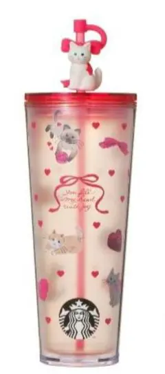 【匿名配送】バレンタイン2026コールドカップタンブラーキャット710ml