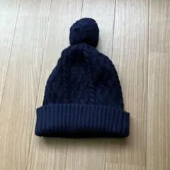 無印良品 ニット帽 子ども用52-54cm ネイビー
