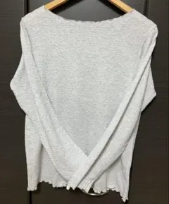 スタジオクリップ メロウ加工リブカットソー(グレーホワイト)