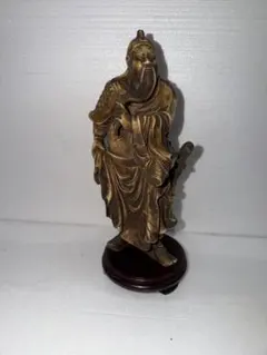 真鍮製　関羽像 関帝像 三国志 中国美術 商売繁盛 金運 開運 縁起物 約1kg 真鍮製 関羽像 関帝像 三国志 中国美術 商売繁盛 金運 開運 縁起物 約