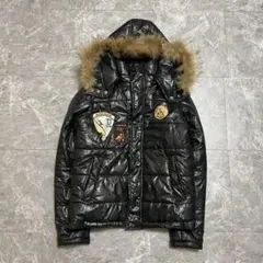 00s archive ファー ダウンジャケット y2k 平成 グランジ 光沢