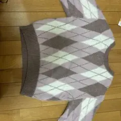 アーガイル柄長袖ニットセーター