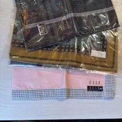 おまけつき　ELLE ピンク グレー チェック ハンカチ
