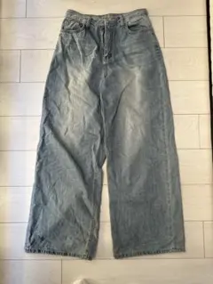 ライトブルー ワイドレッグデニム