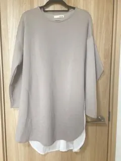 SHOO・LA・RUE ベージュレイヤード長袖 カットソー