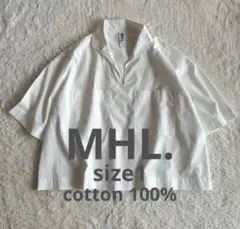 MHL. マーガレットハウエル綿100% スキッパー 半袖プルオーバーシャツ 