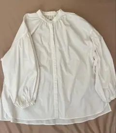 evernavy ホワイト バルーンスリーブ 長袖シャツ