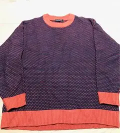 【超美品】ネイビーワインレッド ドットニット L セーター メンズ 男女兼用