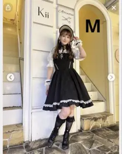 新品 愛野えり マノンローズ ジャンパースカート M 黒 ジャンスカ