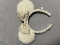ディズニー カチューシャ ホワイト ラメ　ミニーマウス