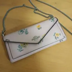 COACH コーチ チェーンショルダー PVC 花柄 ピンク