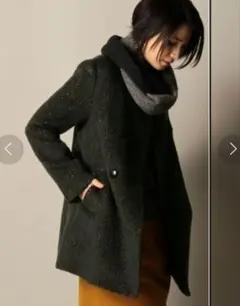 BEAUTY&YOUTH アニマルジャガードノーカラーコート