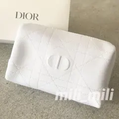 DIOR／【オフホワイト】カナージュコスメポーチ　ノベルティ　ディオール