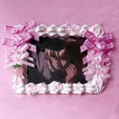 横向き ホイップデコ リボンデコ トレカケース ピンク リボン