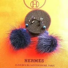 【ANNA SUI】冬コーデ 　ファー　ポンポンイヤリング