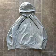 Under Armour アンダーアーマー パーカー ロゴ 古着 くすみ青 L