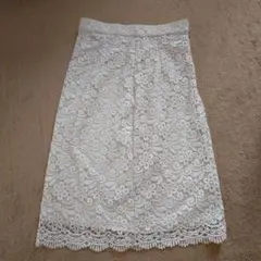 UNIQLO　レース素材　タイトスカート　白　S