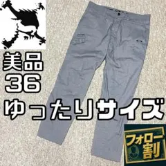 【フォロー割】 美品 オークリースカル チェックパンツ サイズ36 ゴルフパンツ