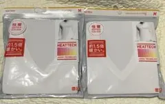 【新品】ユニクロ　ヒートテックエクストラウォームVネックT 九分袖M極暖 二枚