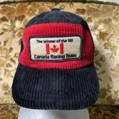 希少　ビンテージ　カナダ　スキー　コーデュロイ　耳当て　レーシング　チーム