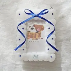 スワロフスキー＆リボンシリーズ 青 ホイップデコ トレカケース