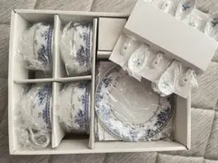 ジョバンニ　バレンチノ　5客セット　花柄　カップ&ソーサー　陶器のスプーン付き