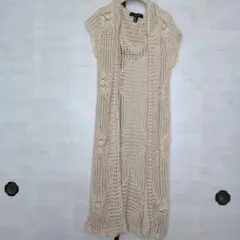 FOREVER 21 クロシェ編み フード付き ロングジレのサムネイル