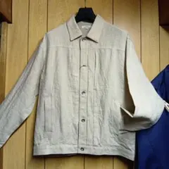 【未使用】SLOW&CO リネンジャケット サイズ2 ベージュ